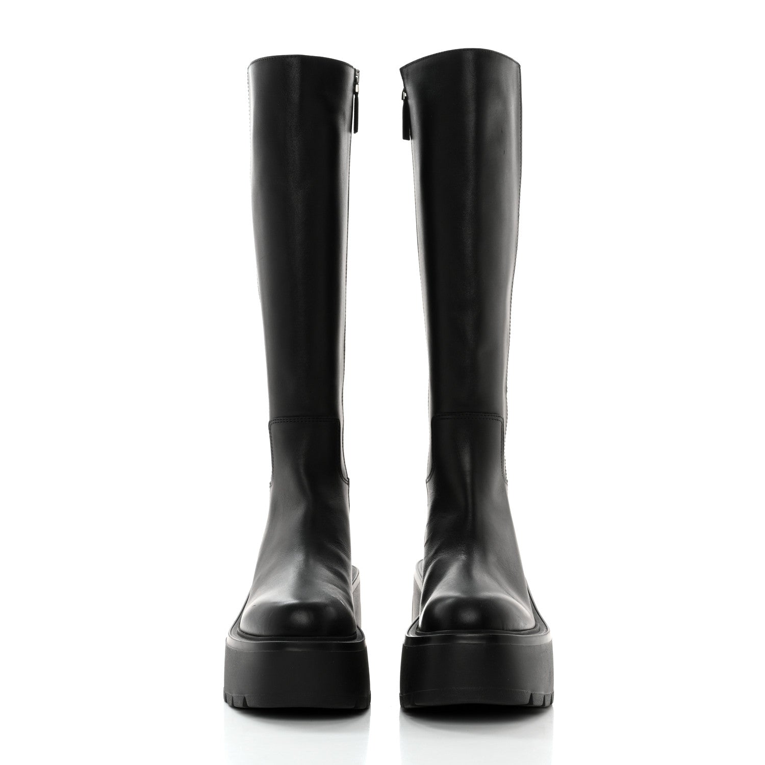 Valentino Garavani Calfskin VLOGO Uniqueform 55/85mm Flatform Knee High Boots 37.5 Black 2 of 12