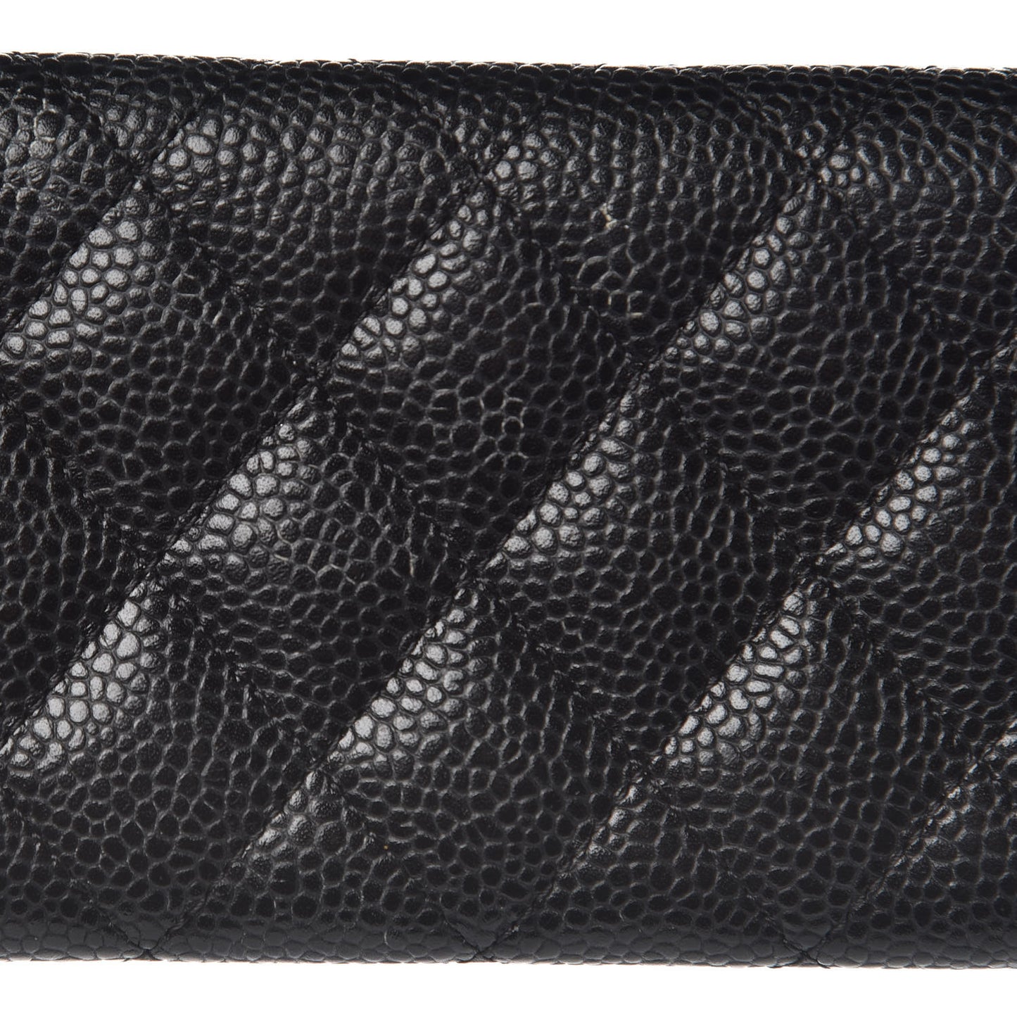 Caviar Quilted Flap Card Holder Black