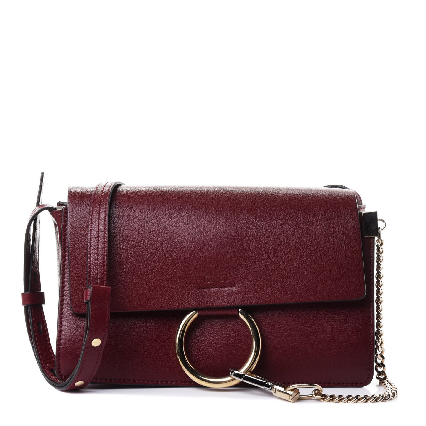 Goatskin Small Faye Shoulder Bag Sienna Red