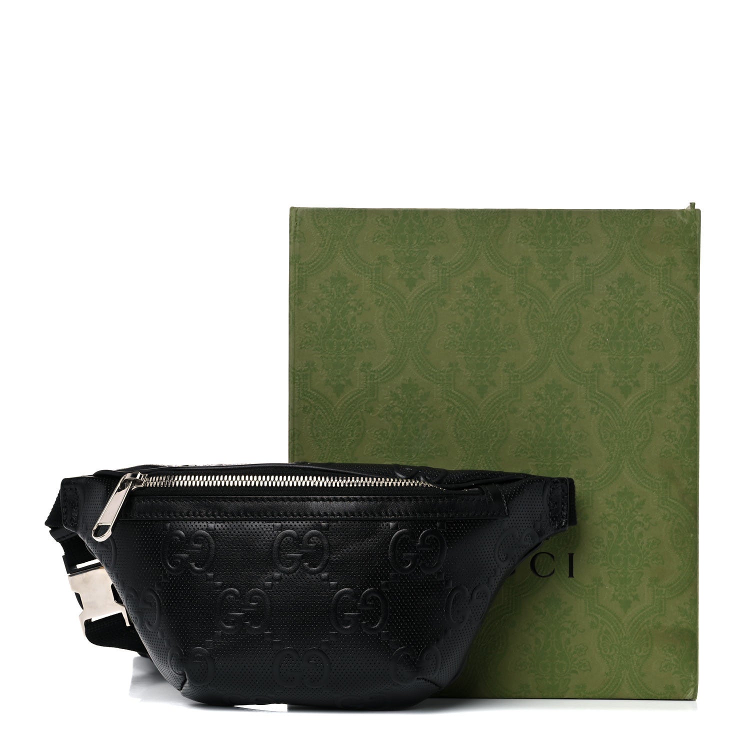 Gucci Calfskin GG Tennis Embossed Belt Bag Black 10 of 10