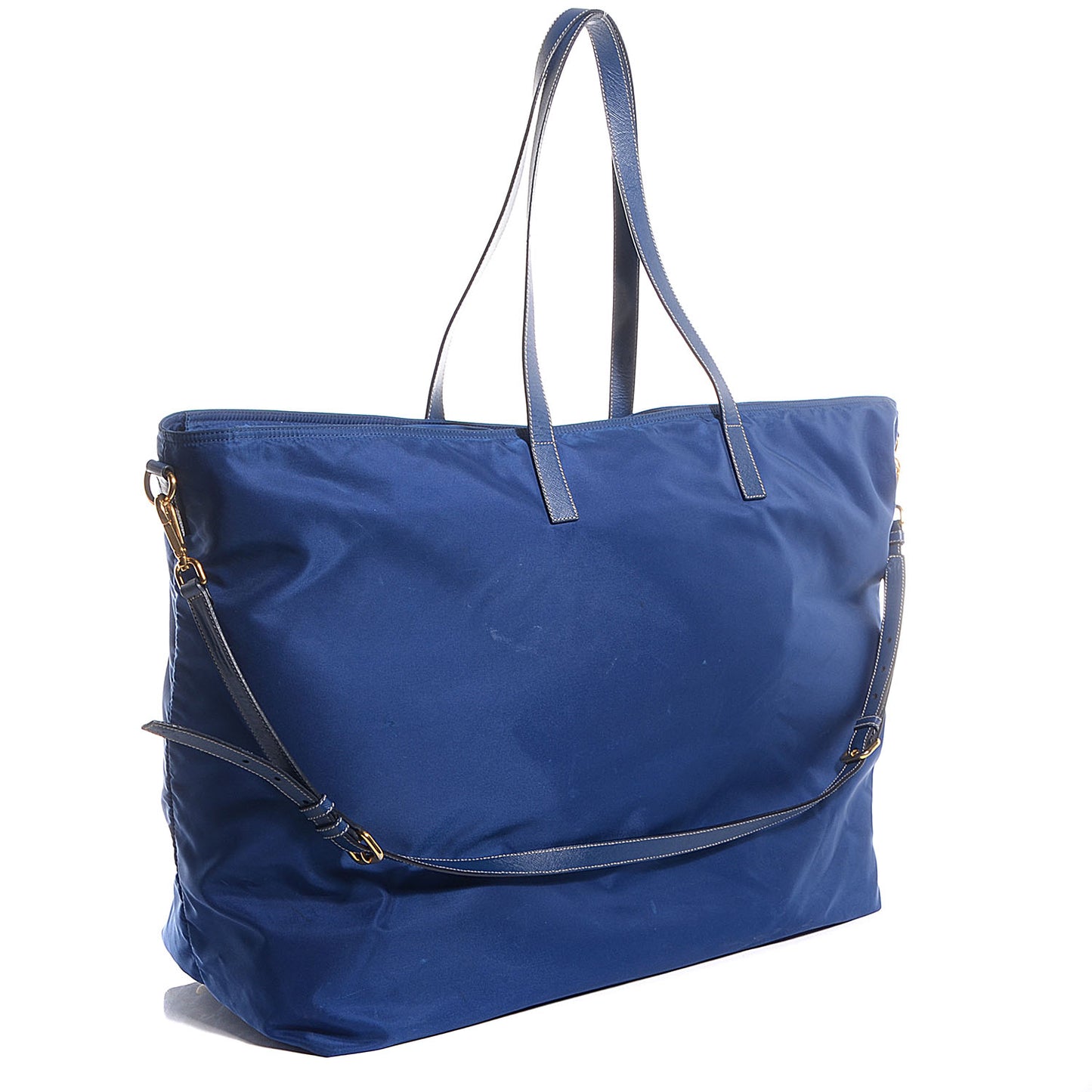 Saffiano Tessuto Nylon Tote Bleuette