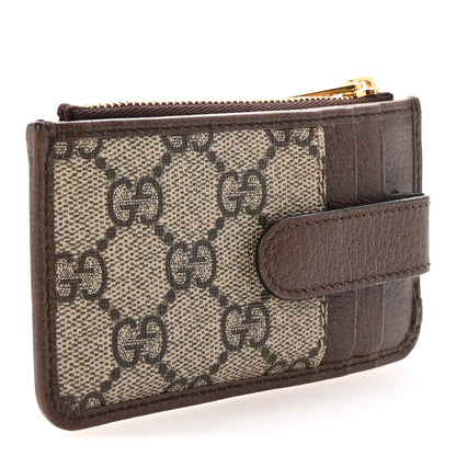 Gucci GG Supreme Monogram Web Ophidia Zip Card Case Brown 3 of 8