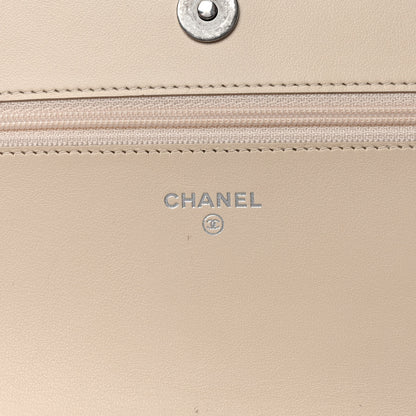 Chanel Caviar Chevron Quilted Boy Wallet On Chain WOC Light Beige 6 of 10
