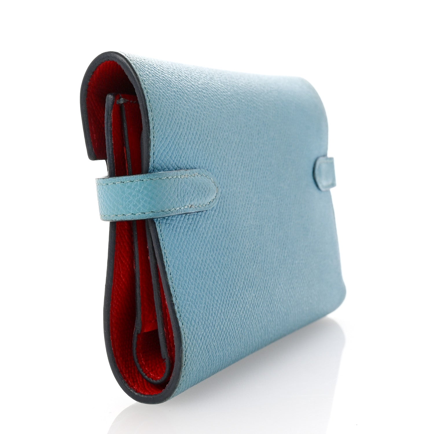 Hermes Epsom Verso Medium Kelly Wallet Bleu Du Nord Rouge De Coeur 3 of 8
