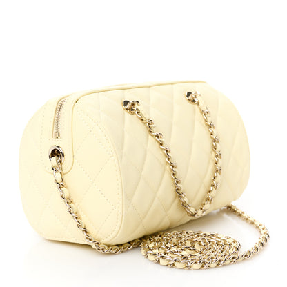 Chanel Caviar Quilted Mini Bowling Bag Yellow 3 of 11
