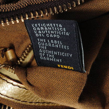 Fendi Zucca Laminated Vachetta Small Chef Chian Hobo Tobacco Bronzo 9 of 9