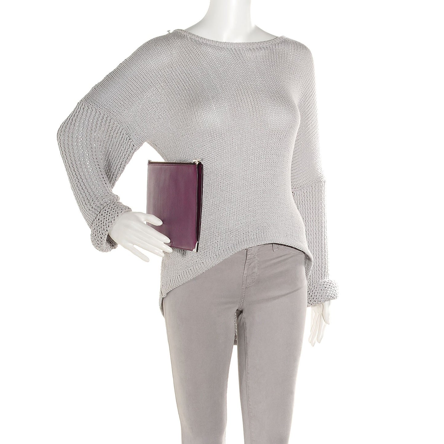 Soft Drape Calf Prisma Flat Pouch Purple