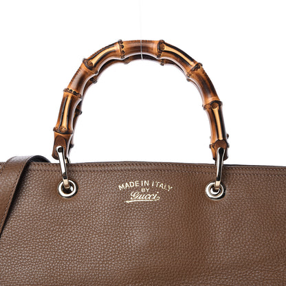 Gucci Cellarius Calfskin Large Bamboo Shopper Tote Acero 10 of 18