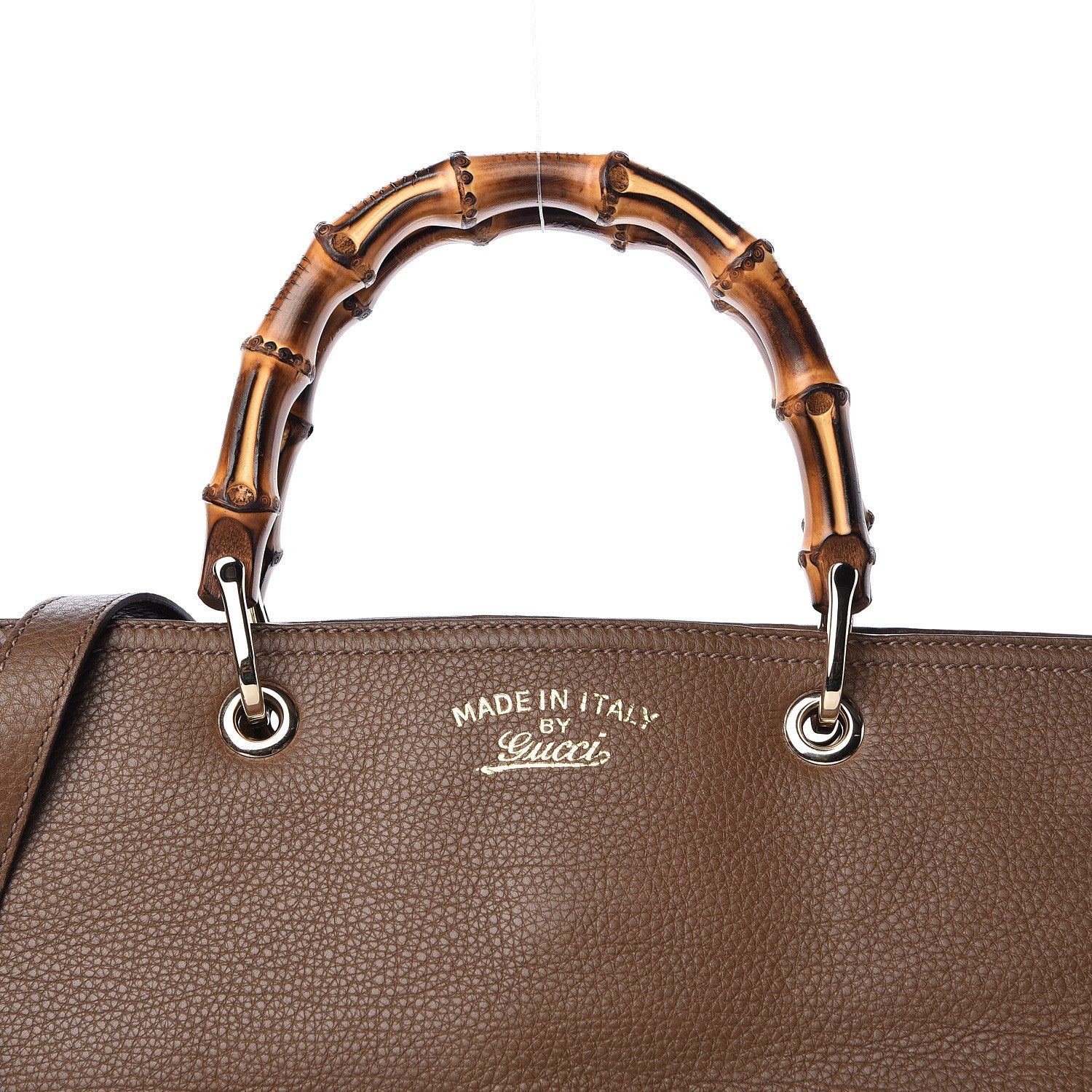 Gucci Cellarius Calfskin Large Bamboo Shopper Tote Acero 10 of 20