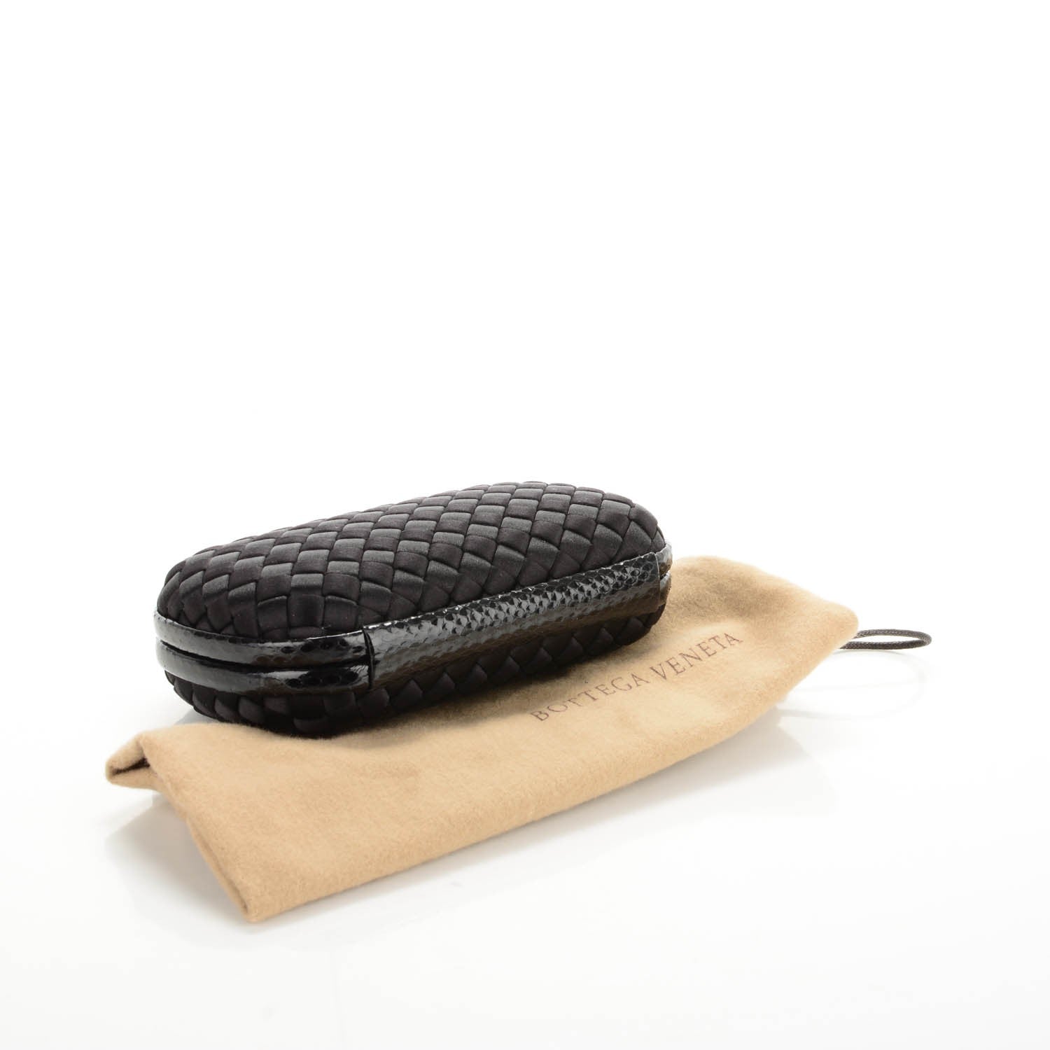 Bottega Veneta Satin Intreccio Impero Ayers Knot Clutch Black 4 of 6