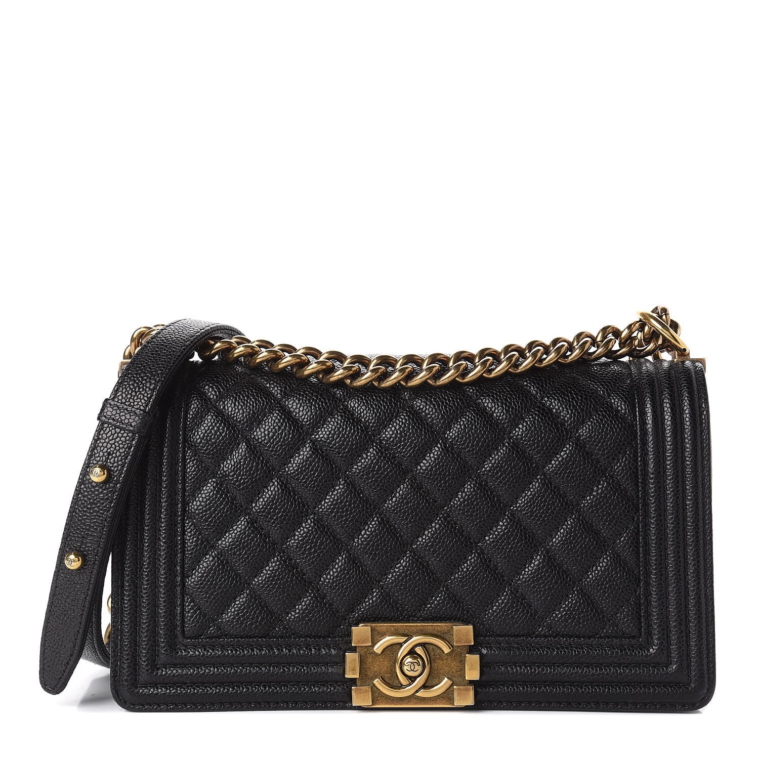 Chanel Caviar Quilted Medium Boy Flap Black 1 of 12