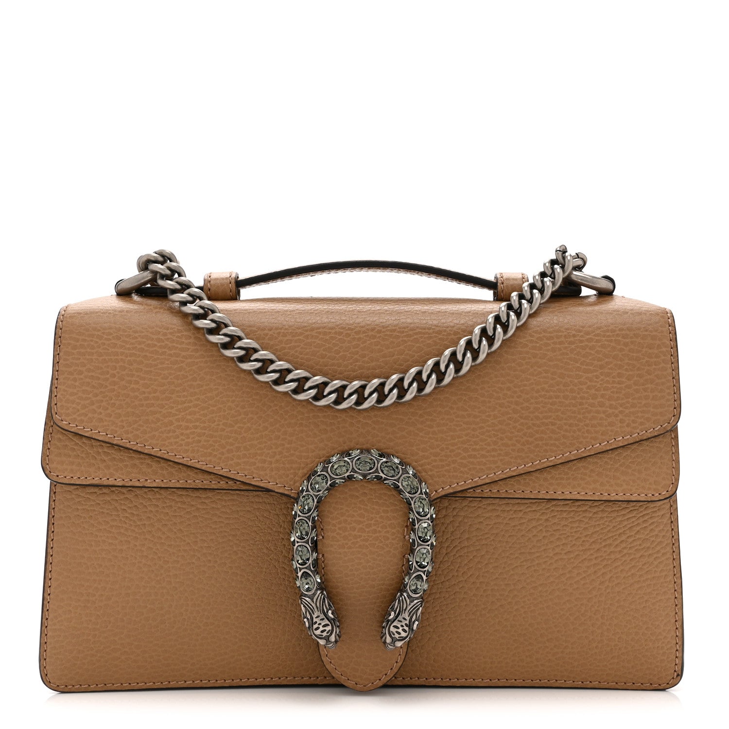 Gucci Dollar Calfskin Crystal Small Dionysus Shoulder Bag Natural Tan Black Diamond 1 of 11