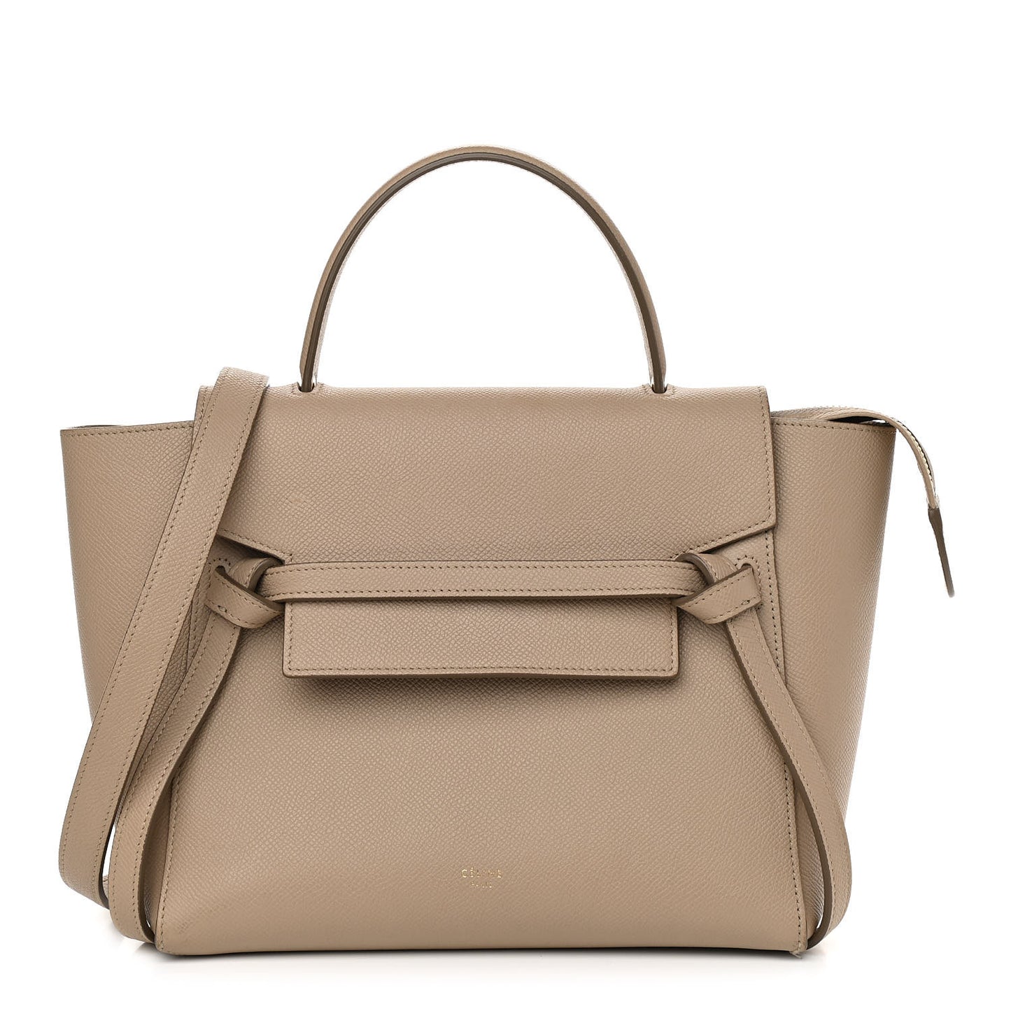 Grained Calfskin Micro Belt Bag Light Taupe