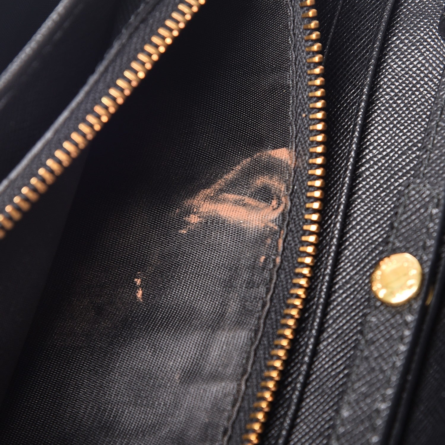 Prada Saffiano Metal Oro Chain Wallet Nero Black 9 of 9