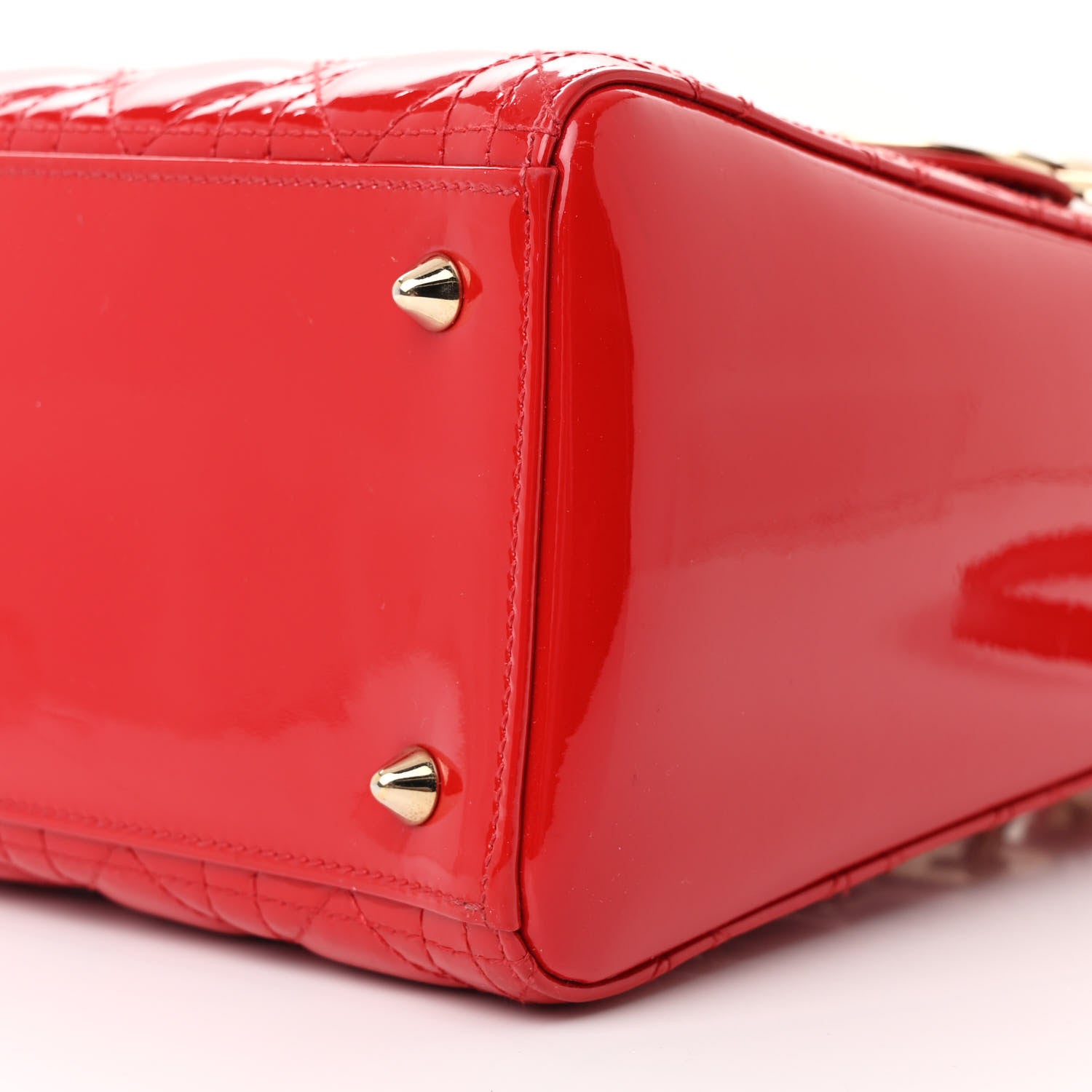 Christian Dior Patent Cannage Medium Lady Dior Red 10 of 11