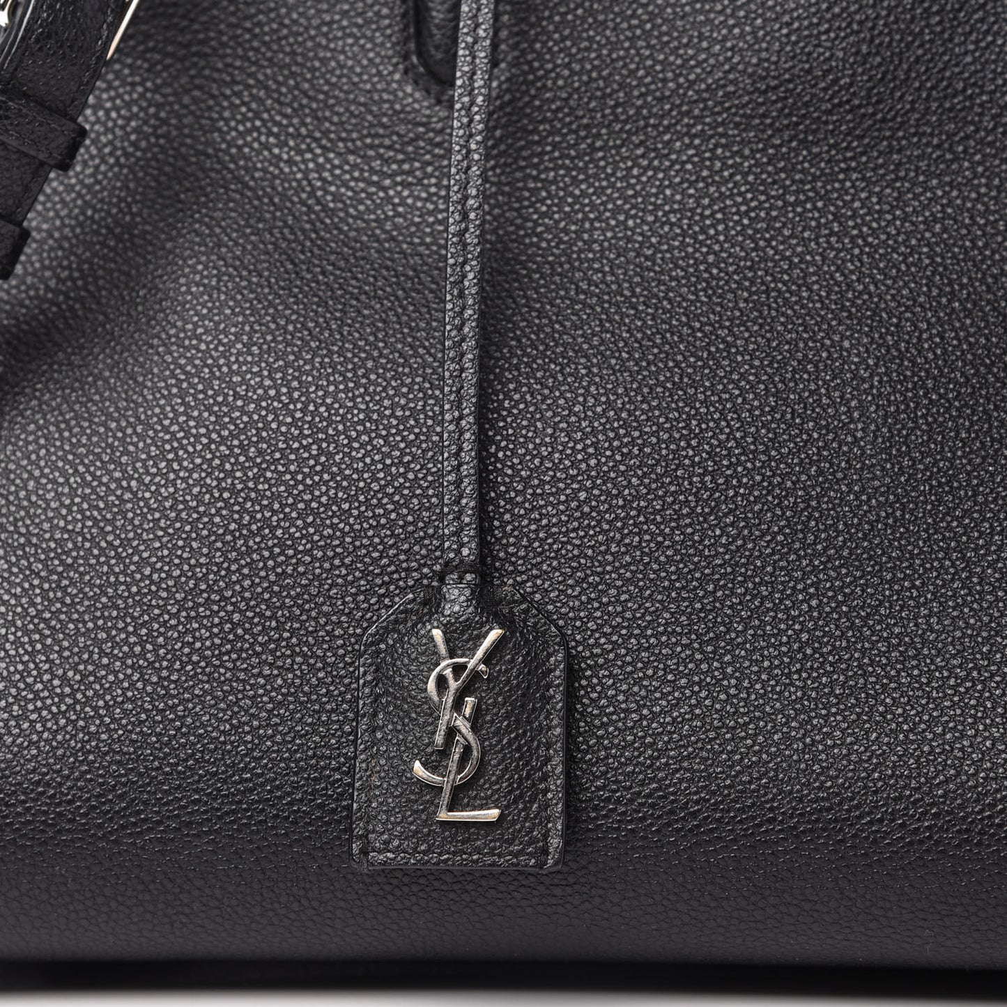 Grained Calfskin Small Cabas Rive Gauche Black