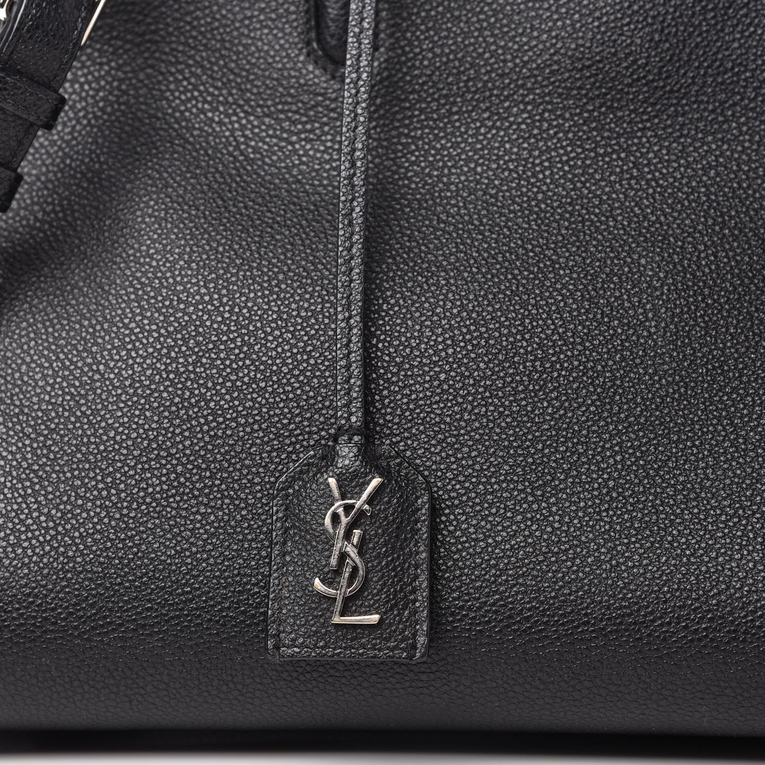 Saint Laurent Grained Calfskin Small Cabas Rive Gauche Black 11 of 13