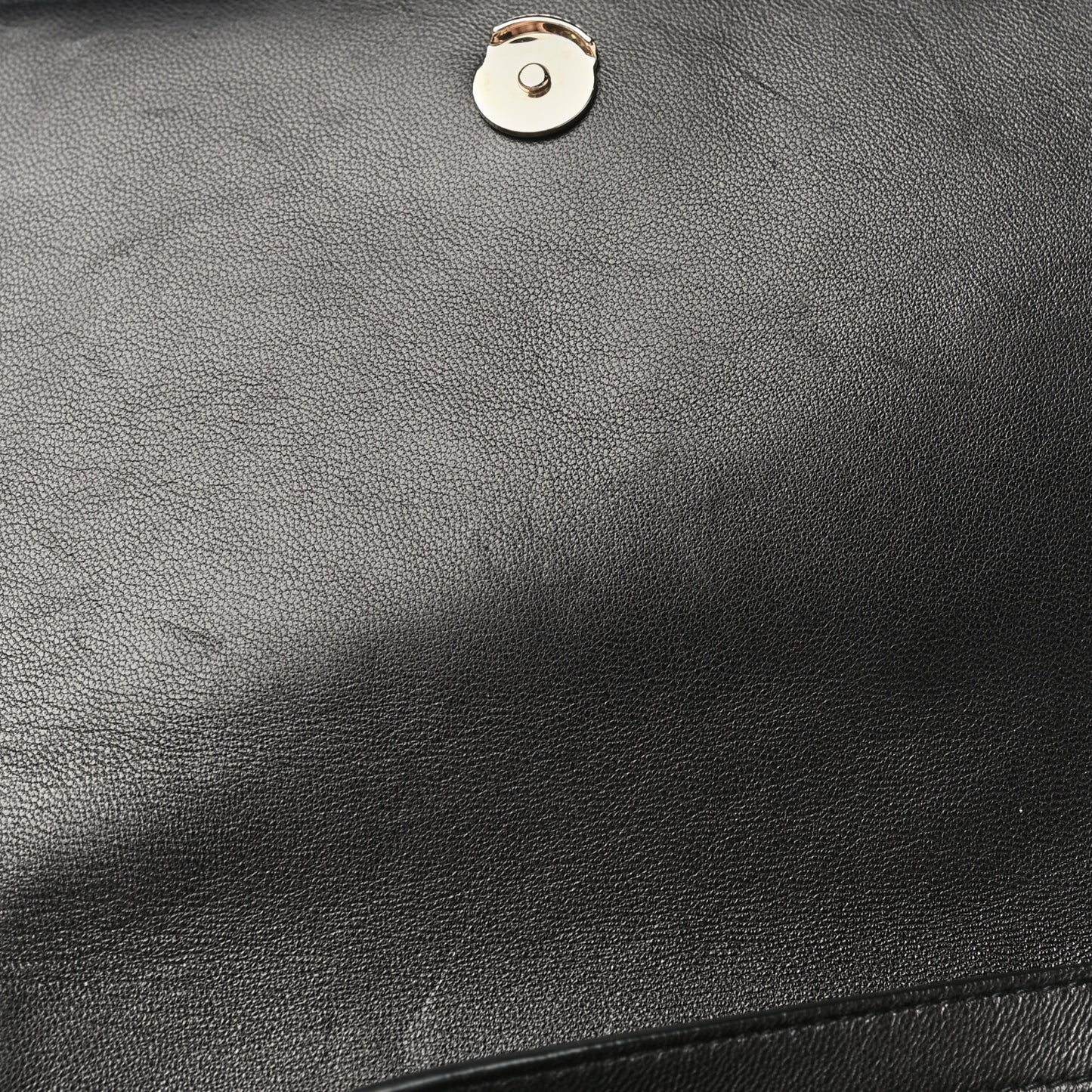 Lambskin Diamond Quilted Monogram Angie Chain Bag Black
