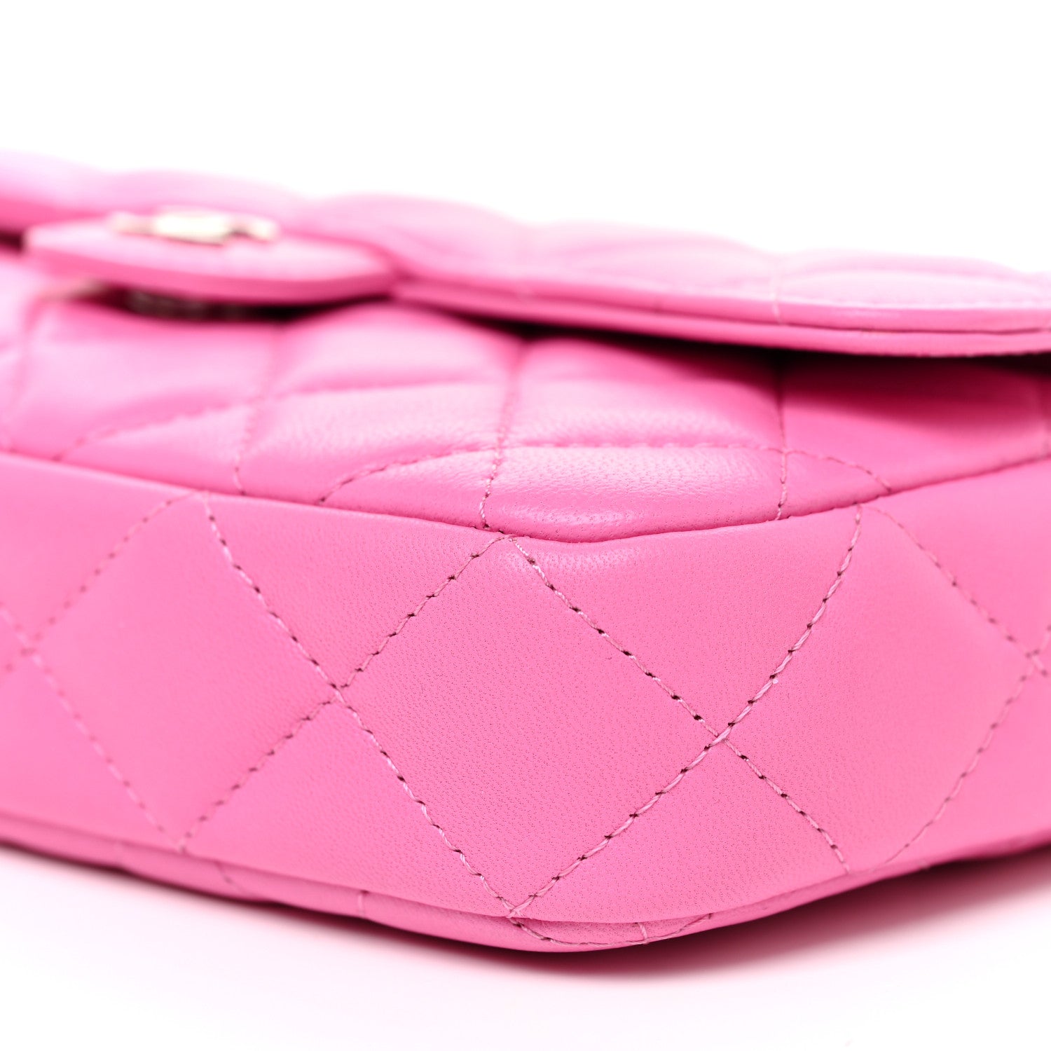 Chanel Lambskin Quilted Flap Phone Holder With Chain Neon Pink 11 of 11