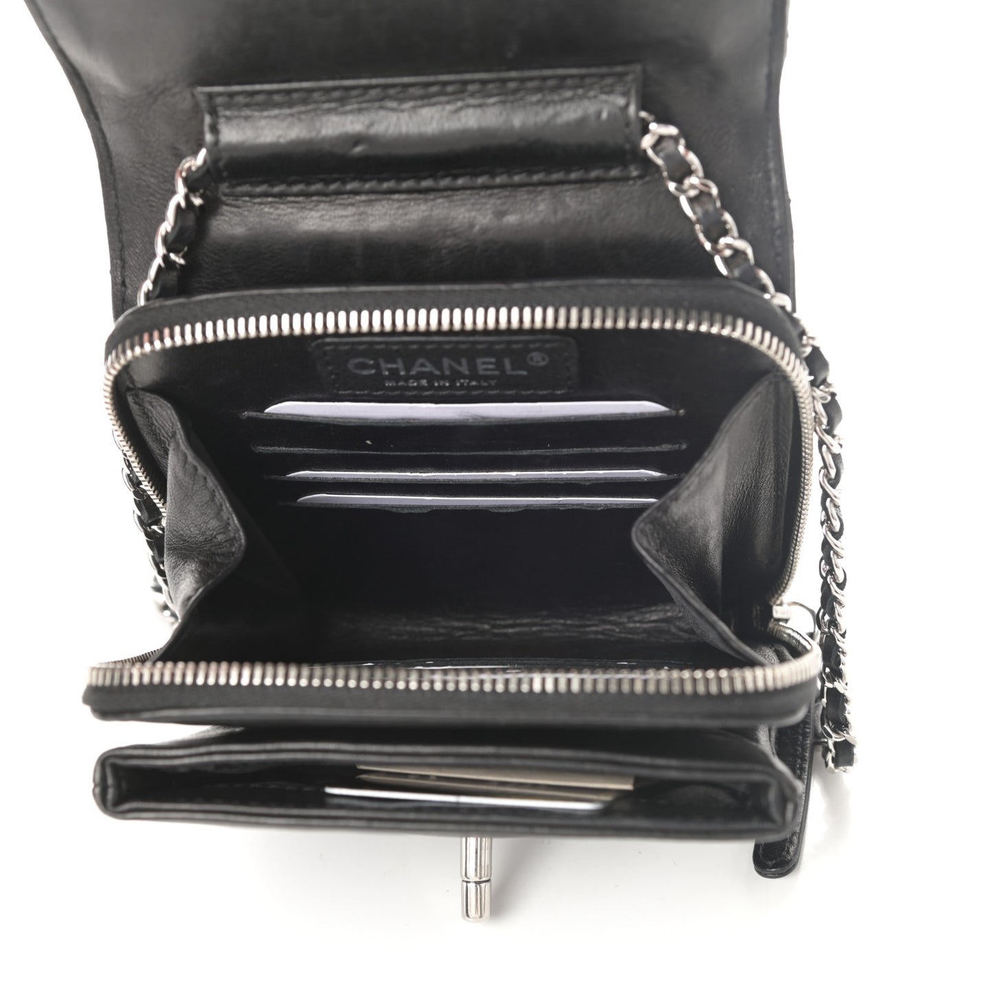 Lambskin Quilted Mini Crossbody Flap Black