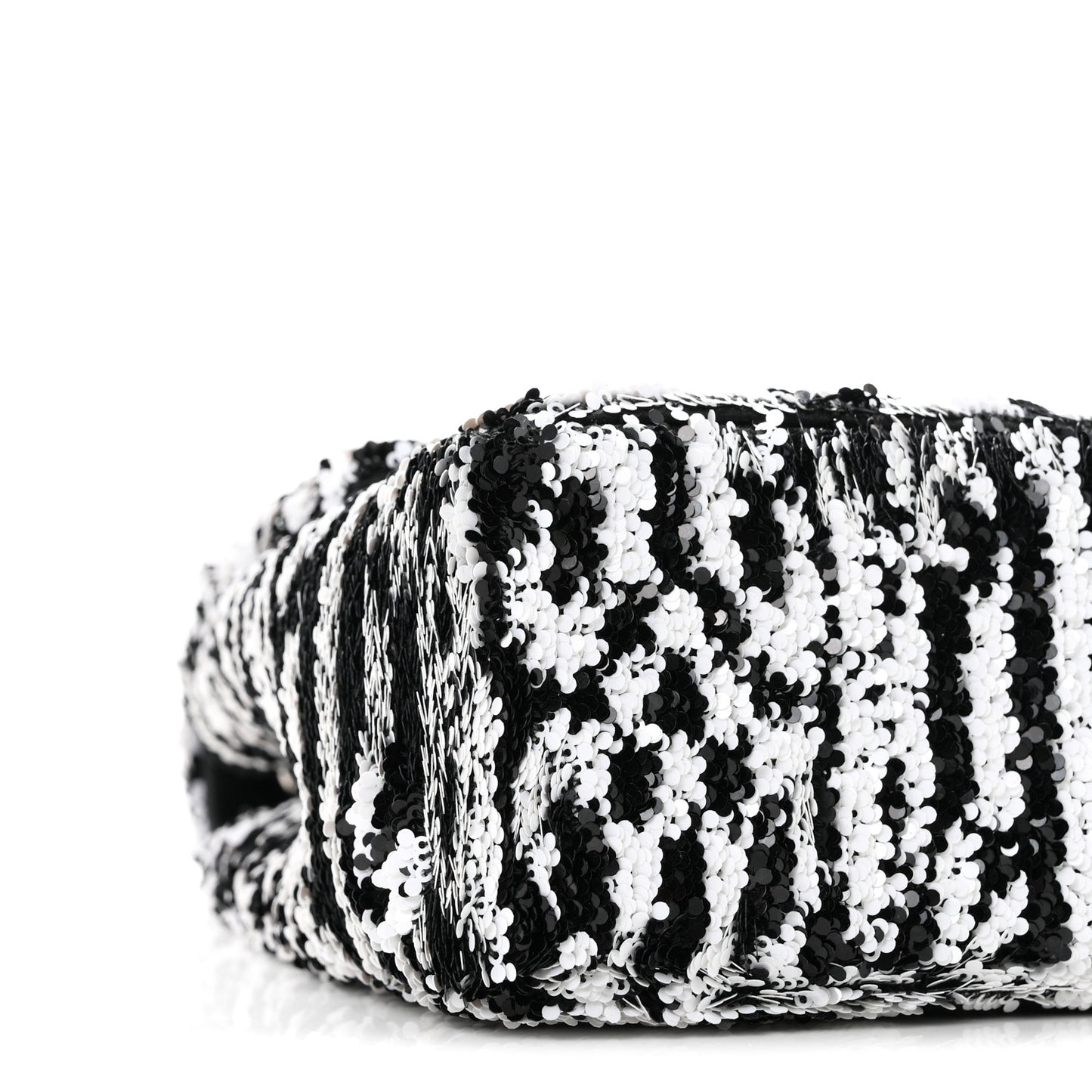 Sequin CC Medium Flap Black White
