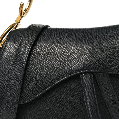 Christian Dior Grained Calfskin Saddle Bag With Strap Black 8 of 10
