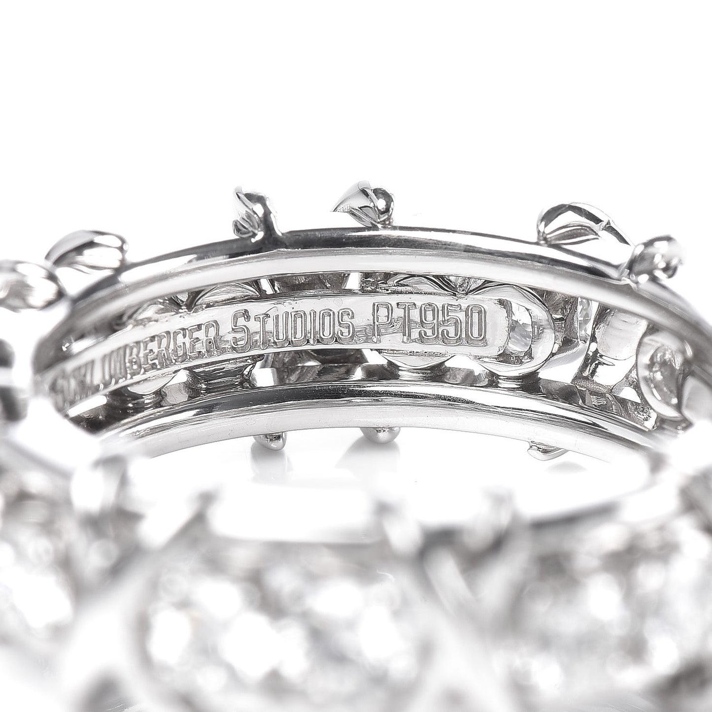 Platinum Diamond Schlumberger Sixteen Stone Ring 48 4.5