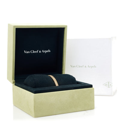 Van Cleef & Arpels 18K Yellow Gold Diamond Perlee 1-Row Bangle Bracelet S 4 of 4