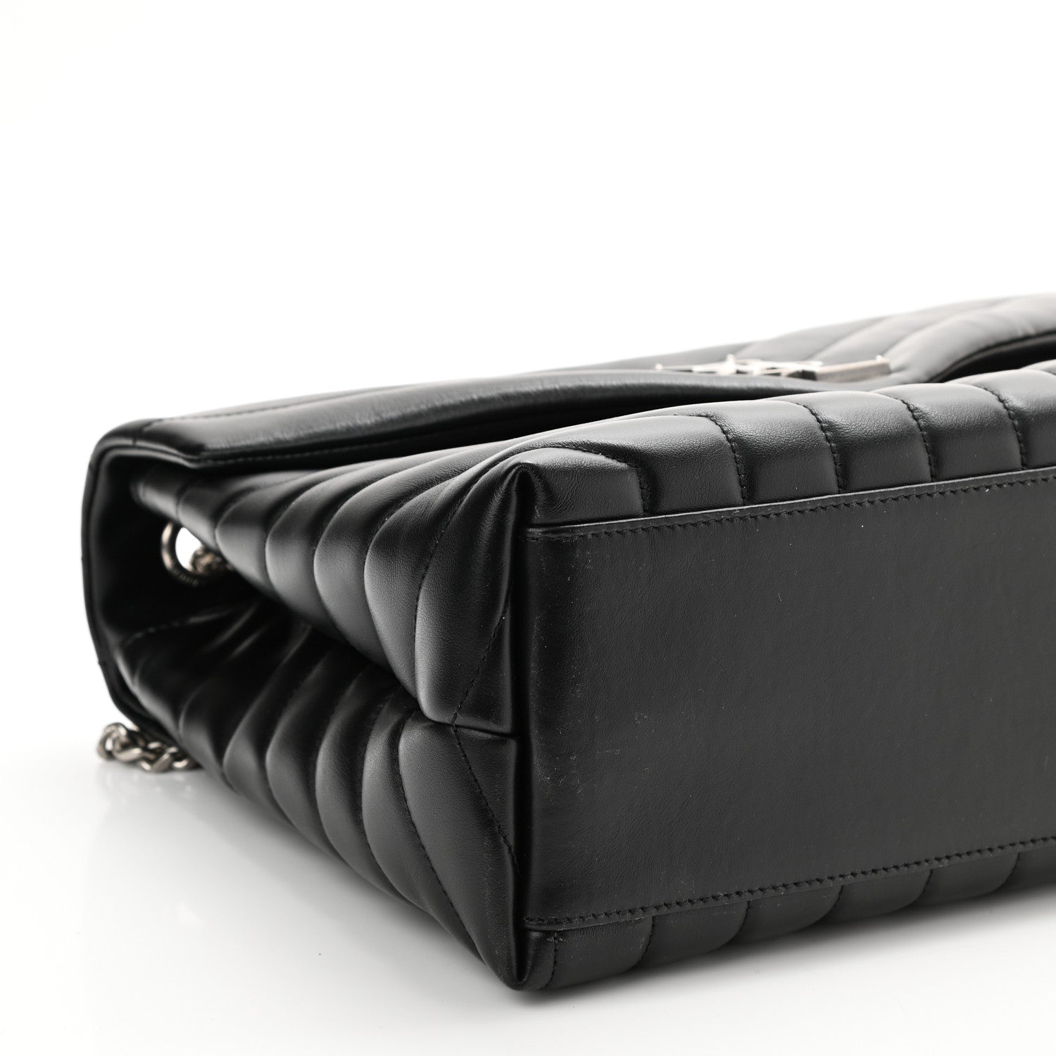 Saint Laurent Calfskin Y Quilted Monogram Medium Loulou Chain Satchel Black 8 of 9