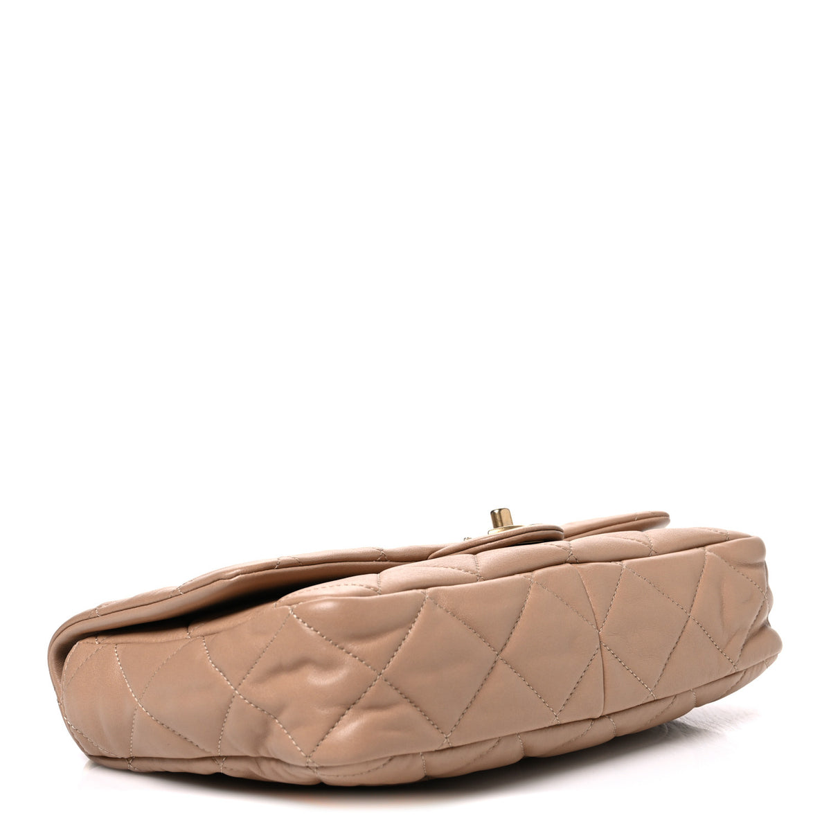 Lambskin Quilted Large CC Funky Town Flap Beige
