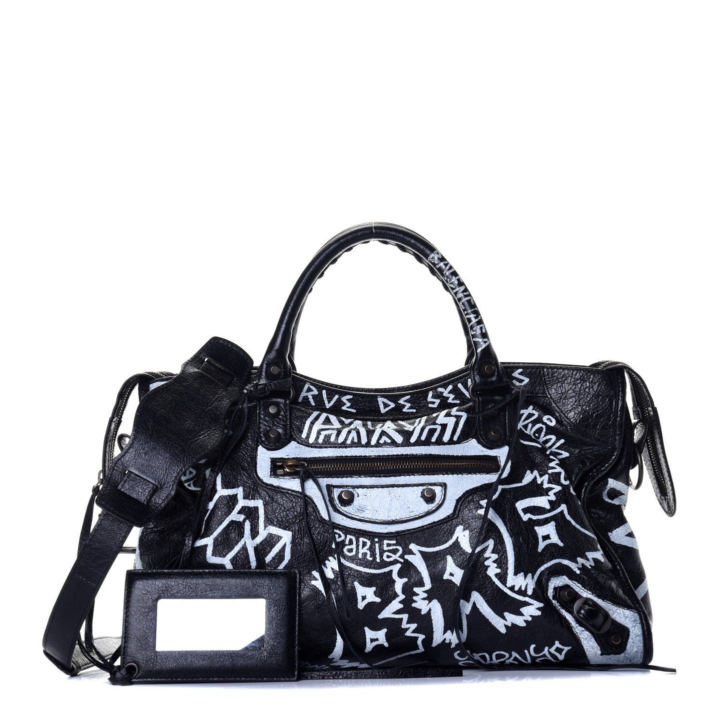Agneau Arena Graffiti All Over Classic Hardware City Black White