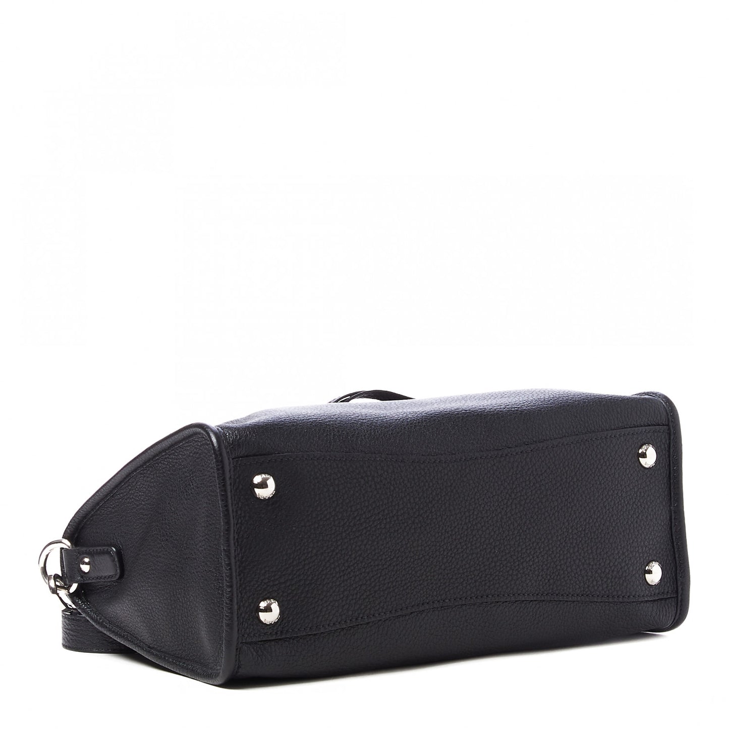 Vitello Phenix Top Handle Shopping Satchel Black