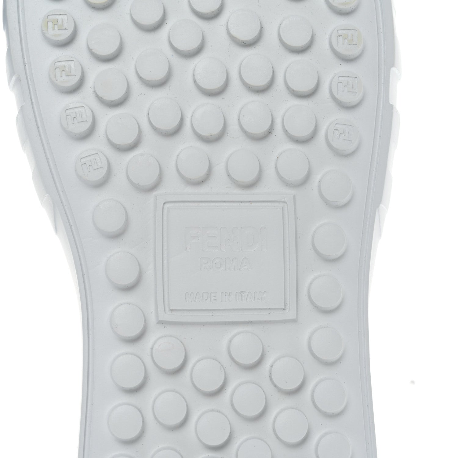 Fendi Fabric Jacquard Vitello Technical Fabric FF Womens Fendi Force Low Top Sneakers 41 White Tobacco 8 of 9