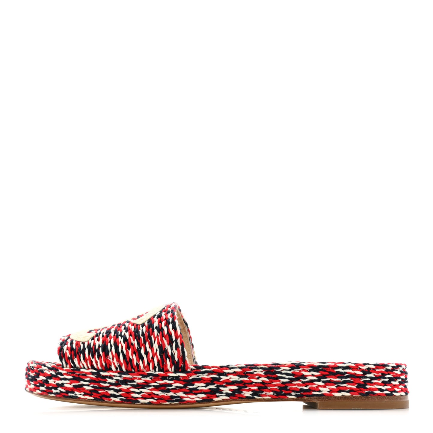Cord CC Espadrille Slip On Sandals 40 Red Blue White