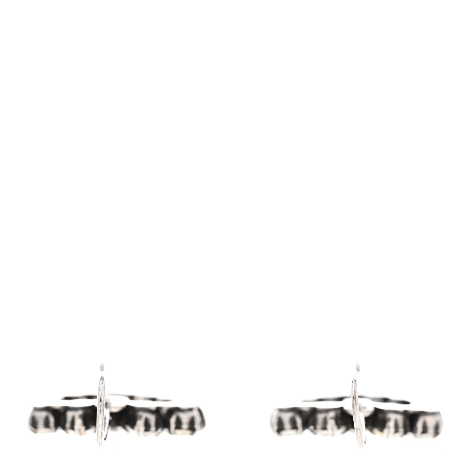 Saint Laurent Crystal Heart Drop Earrings Silver 3 of 5