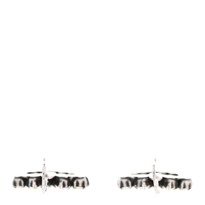Saint Laurent Crystal Heart Drop Earrings Silver 3 of 5