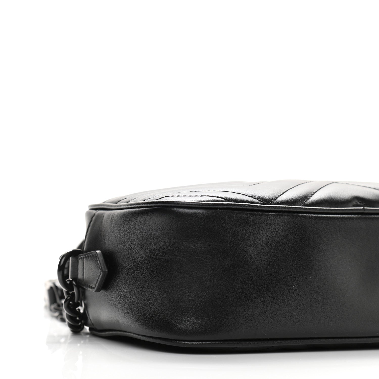 Gucci Calfskin Matelasse Monochrome Small GG Marmont Chain Shoulder Bag Black 7 of 9