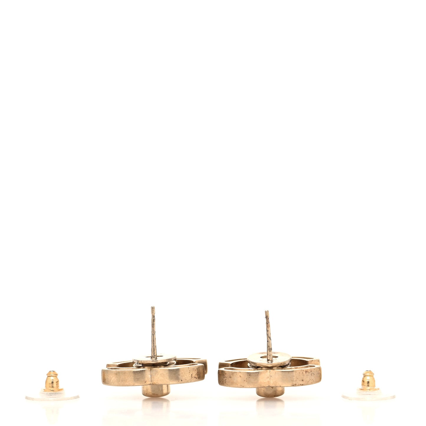 Metal CC Turnlock Interchangeable Earrings Gold