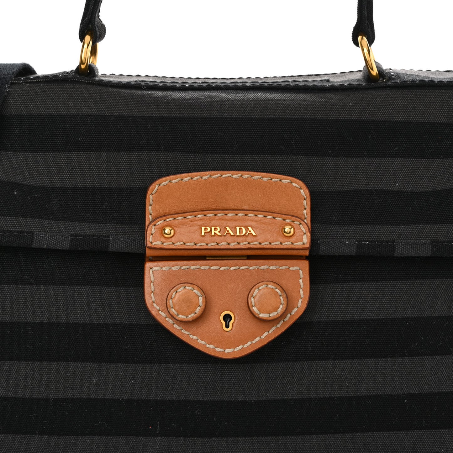 Canvas Canapa Righe Striped Top Handle Satchel Gendarme