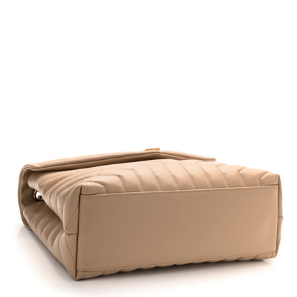 Saint Laurent Calfskin Y Quilted Monogram Medium Loulou Chain Satchel Dark Latte 4 of 9