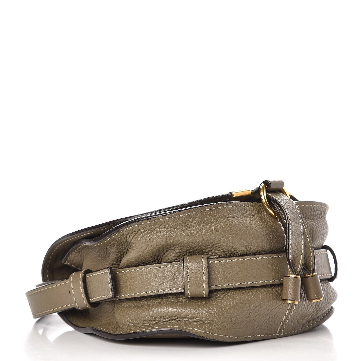 Calfskin Mini Marcie Round Crossbody Bag Baobab Green