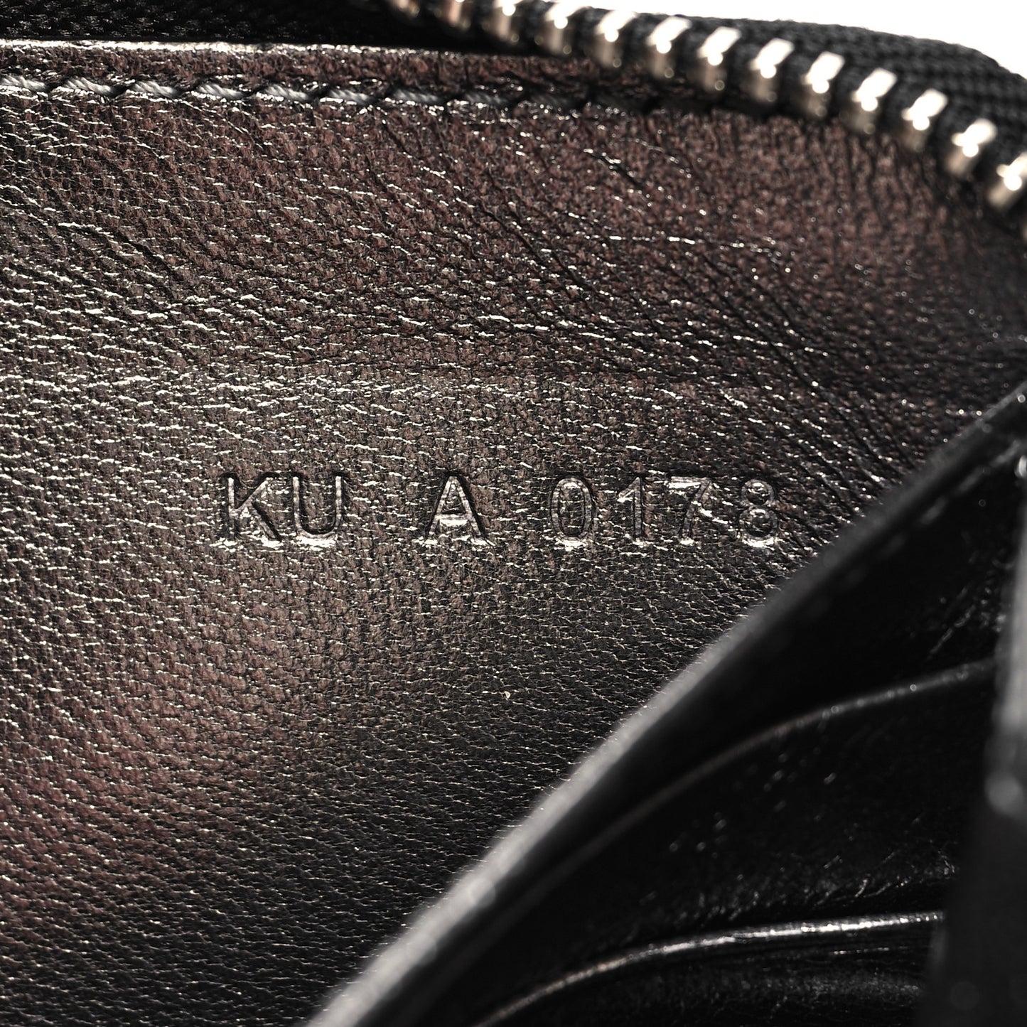 Lambskin Logo Zip Around Wallet Black