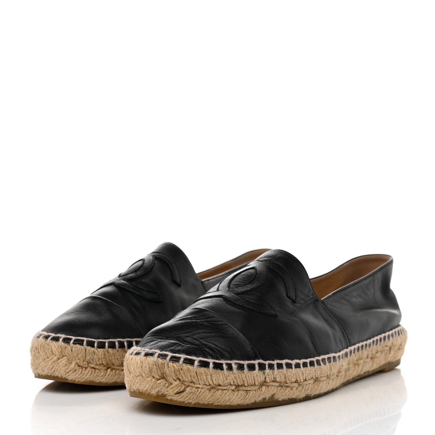 Chanel Lambskin CC Espadrilles 41 Black 3 of 9
