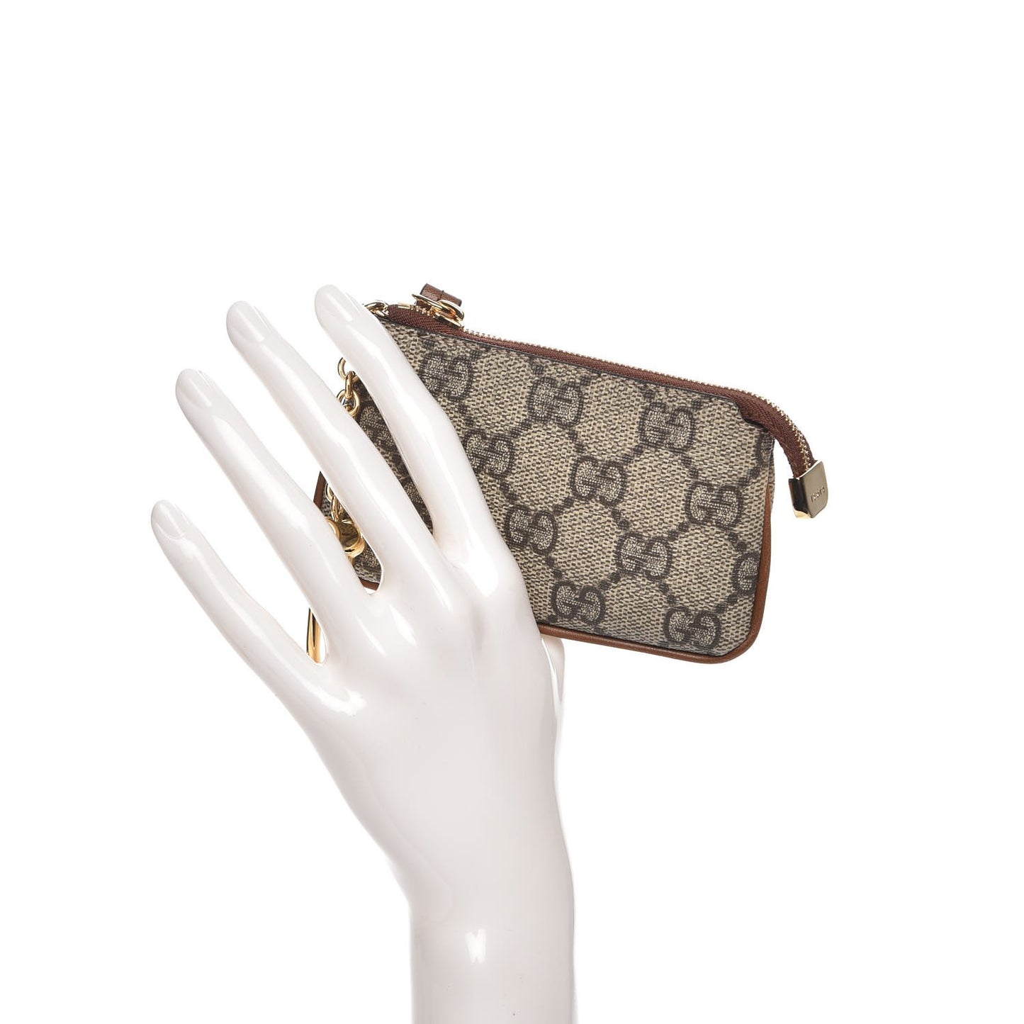 GG Supreme Monogram Key Case Brown