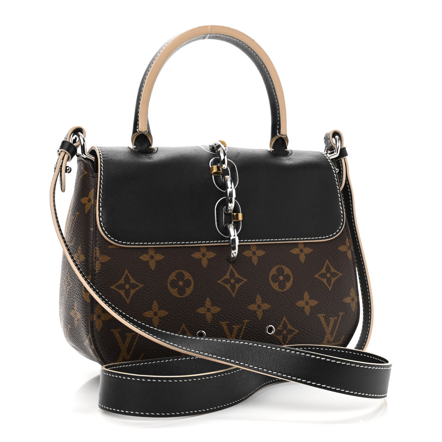 Louis Vuitton Calfskin Monogram Chain It Bag PM Black 4 of 12