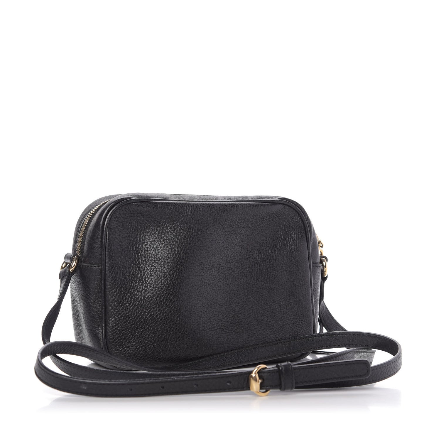 Pebbled Calfskin Small Soho Disco Bag Black