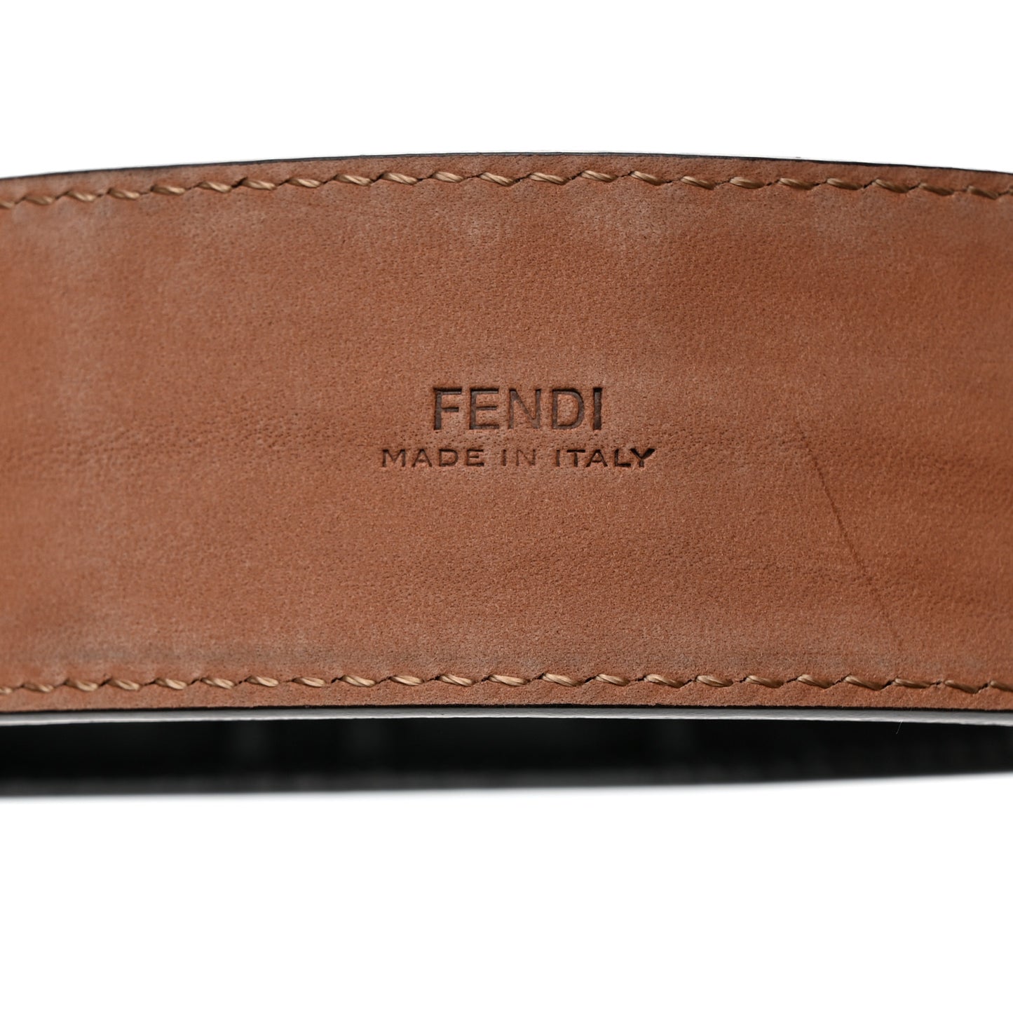Calfskin F is Fendi FF 1974 Embossed Belt 80/32 Black