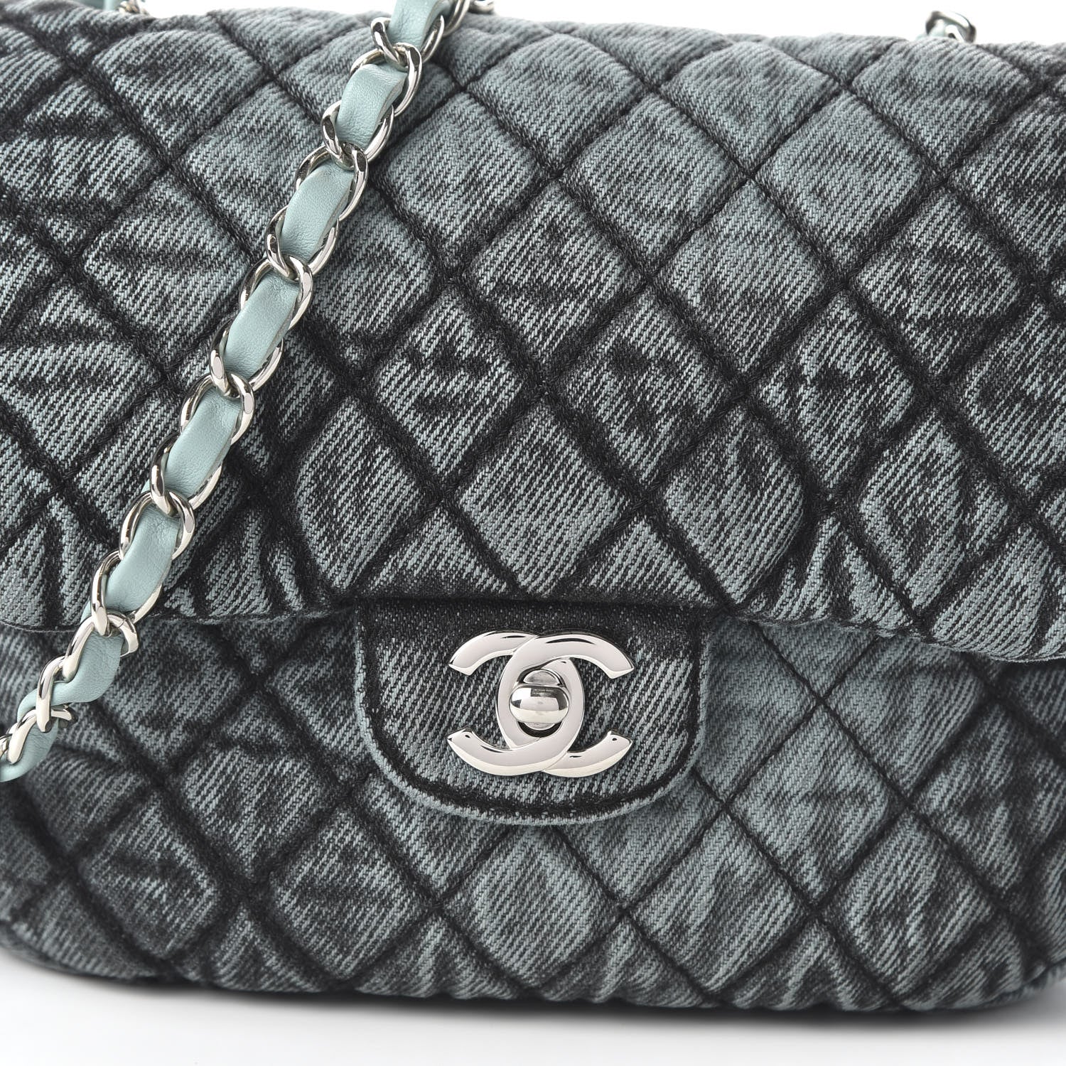 Chanel Denim Quilted Small Denimpression Flap Blue Black 9 of 10