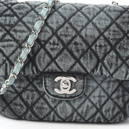 Chanel Denim Quilted Small Denimpression Flap Blue Black 9 of 10