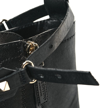Valentino Garavani Calfskin Rockstud Combat Ankle Boots 40 Black 9 of 11